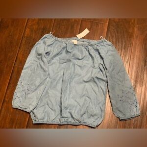 🆕 New York & Company Light Blue Off-Shoulder Top